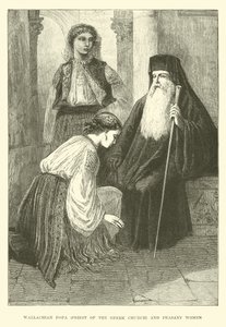 Popa wallachiana, sacerdote da Igreja grega e camponesas de English School