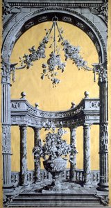 Papel de parede, c.1790 Impressão de Chiaroscuro de xilogravura, de Bourton-on-the-Water de English School
