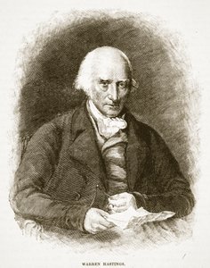 Warren Hastings, ilustração da história ilustrada de Cassells da Inglaterra (foto sépia) de English School