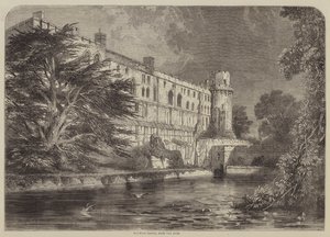 Castelo de Warwick, da Avon (gravura) de English School