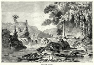 Queda de água na Guiana (gravura) de English School