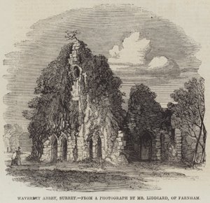 Abadia de Waverley, Surrey (gravura) de English School