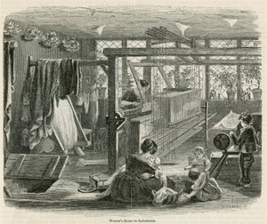 Tecelões em casa em Spitalfields de English School