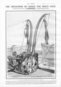 Os turcos Welin, o mecanismo pelo qual os barcos foram rebaixados, de The Sphere, 27 de abril de 1912 de English School