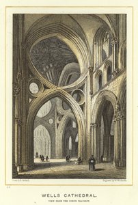 Wells Cathedral, vista do transepto norte de English School