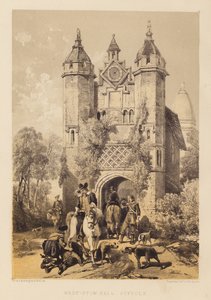 West-Stow Hall, Suffolk (água-tinta) de English School