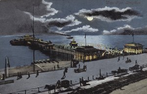 West Pier, Brighton, Sussex (litografia a cores) de English School