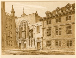 Frente oeste da capela de Guildhall, Londres de English School