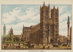 Abadia de Westminster (gravura a cores) de English School