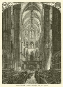 Abadia de Westminster, interior do coro (gravura) de English School