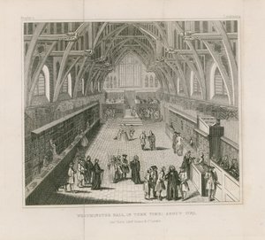 Westminster Hall em período de tempo, cerca de 1770 de English School