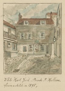 White Hard Yard, Brooke Street, Holborn, Londres, de um esboço em 1895 (wc no papel) de English School