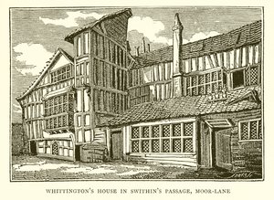 Whittingtons House em Swithins Passage, Moor-Lane
