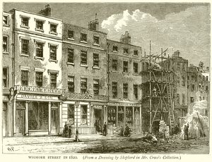 Rua Wigmore em 1820 de English School