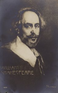 William Shakespeare (c1564-1616), dramaturgo e poeta inglês (litografia) de English School