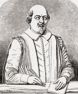William Shakespeare, após o busto do túmulo em Stratford, de 