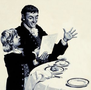 William Turner mostra a seu pai deleitado um desenho de um leão de English School