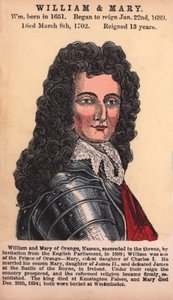 William e Mary (gravura colorida) de English School