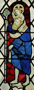 Capela de janela Chap-Ed-Confessor, representando St Christopher de English School