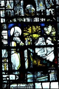 Janela que representa a Criação de Adão e Eva, meados do século XV (vitral) de English School