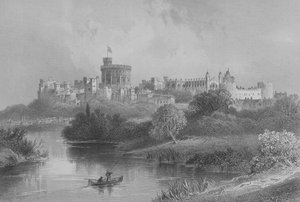 Castelo de Windsor, da Galeria de Geografia pelo Rev. Thomas Milner, publicado em 1880 de English School