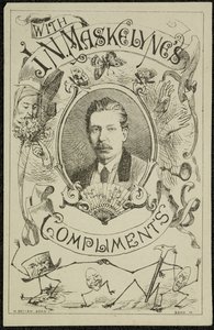 Com os cumprimentos de J. N. Maskelyne, c.1875 (gravura) de English School