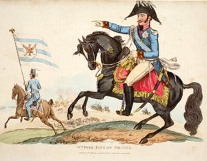Wm Fred. Rei da Prússia, pub. por Richard Evans, engr romney, ilustração de um relato histórico da batalha de Waterloo por William Mudford, 1816 de English School