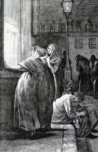 Mulheres e Gin bebendo, século 19 de English School