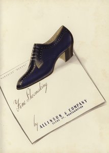 Anúncio de sapato feminino, década de 1930 de English School