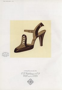 Anúncio de sapato feminino, década de 1930 de English School