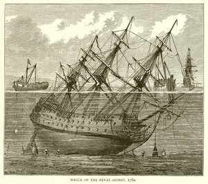 Naufrágio do Royal George, 1782 de English School