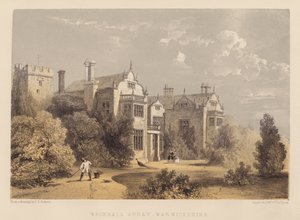 Wroxhall Abbey, Warwickshire (aquatint) de English School