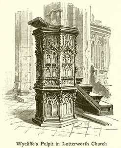 Púlpito de Wycliffes em Lutterworth Church de English School