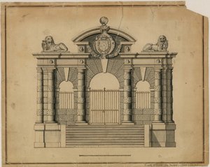 Escadas de York por Inigo Jones, c 1626 de English School