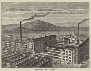York Street Mill, Belfast (gravura) de English School