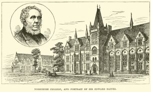 Yorkshire College e retrato de Sir Edward Baines de English School