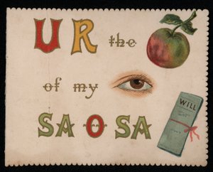 "És a maçã do meu olho", cartão de felicitações. (chromolitho) de English School