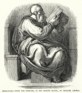 Zechariah, do Fresco, na Capela Sistina, de Michael Angelo (gravura) de English School