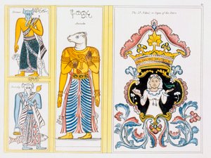 Símbolos do Zodíaco, de A História e Doutrina do Budismo, de Edward Upham, 1829 de English School