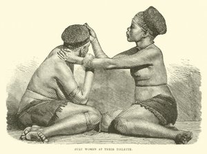Zulu mulheres no seu toilette de English School