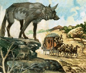 lobos famintos estavam entre os perigos que assediaram viajantes de ônibus de estágio de English School