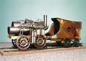 Modelo à escala 1:10 da primeira locomotiva construída por Marc Seguin (1786-1875) para a St Etienne-Lyon Railway (madeira e metal)