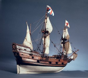 Modelo em escala 1:60 do Mayflower de 1620 (madeira) (ver também 260975)