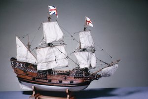 Modelo em escala 1:60 do Mayflower de 1620 (madeira) (ver também 3220)