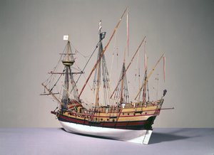 Modelo rigido de uma caravela portuguesa de c.1535 (madeira) (ver também 3236)