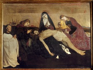 A pieta de Villeneuve les Avignon. Pintura por Enguerrand Quarton (1410 - 1462)