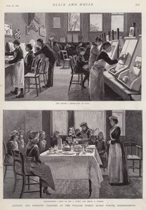 Formação artística e doméstica na William Street Board School, Hammersmith, Londres (litho)