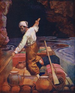 Sindbad na sua jangada (litografia a cores) de Enoch Ward