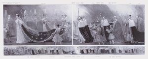 As procissões do Rei e da Rainha, coroação do Rei Eduardo VII e da Rainha Alexandra, Abadia de Westminster, Londres