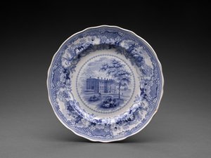 Placa, c.1831-46 (faiança vitrificada com chumbo com impressão de transferência) de Enoch Wood and Sons